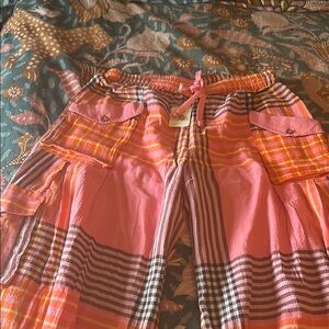 Pink Plaid Cargo Pants